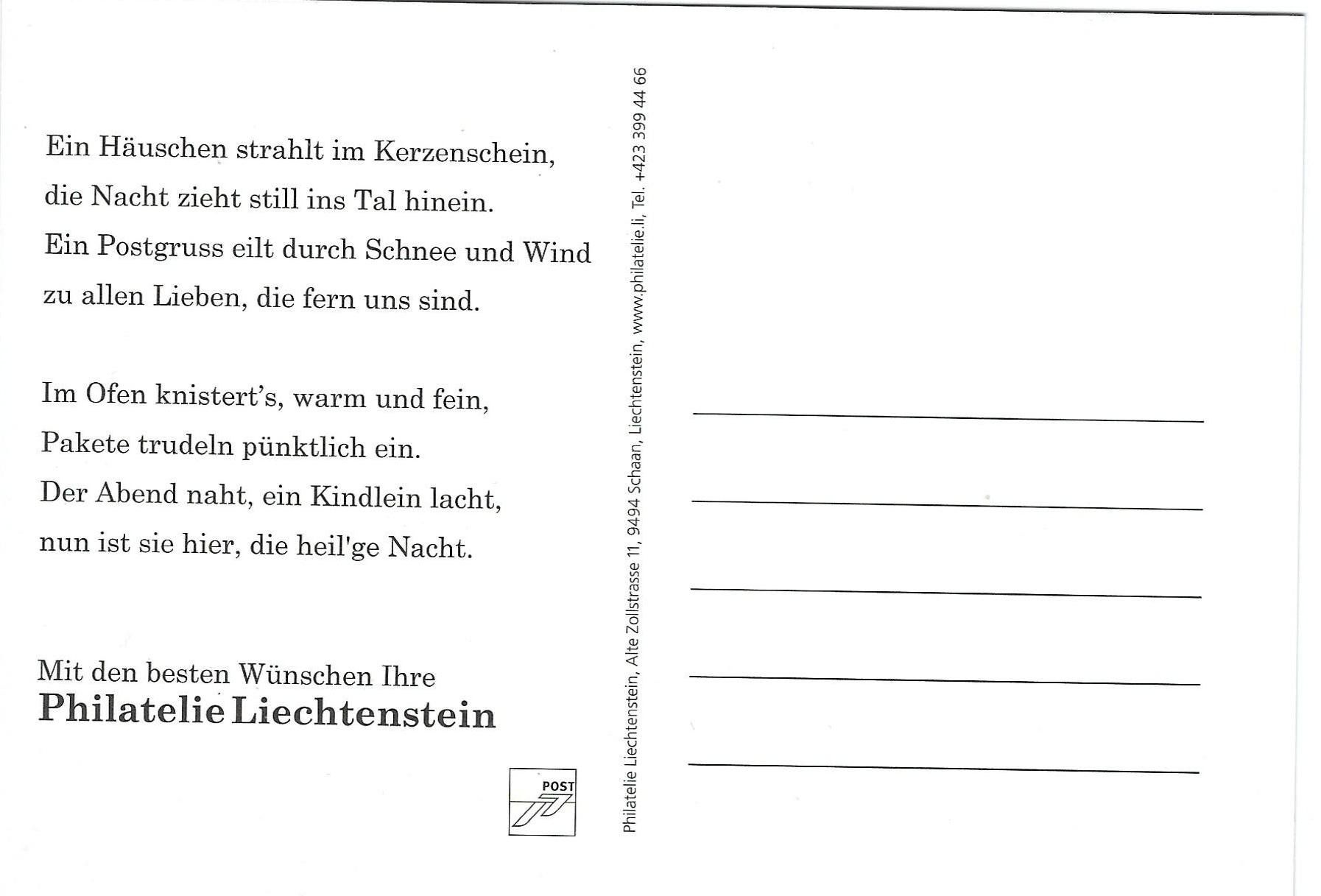 Cartoline postali: Carte Noël Liechtenstein 2025 – Nuovo (secondo la descrizione) da Les Breuleux venduto da Jboju 1