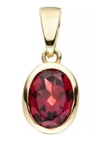 Anhänger oval 333 Gold mit Granat mit kette s925