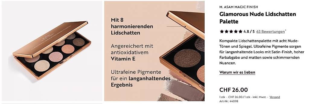 Make-up: M. Asam Magic Finish Glamorous Nude Eyeshadow Palette  – Usato da Winznau venduto da Chrege_Z 3