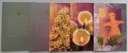 5 Weihnachtskarten der Post mit Briefmarken