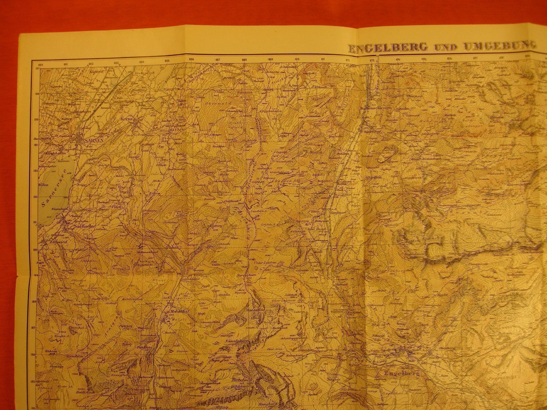Landkarten & Atlanten: ENGELBERG UND UMGEBUNG 1928 – Gebraucht aus Grüningen von Kartensammler 1