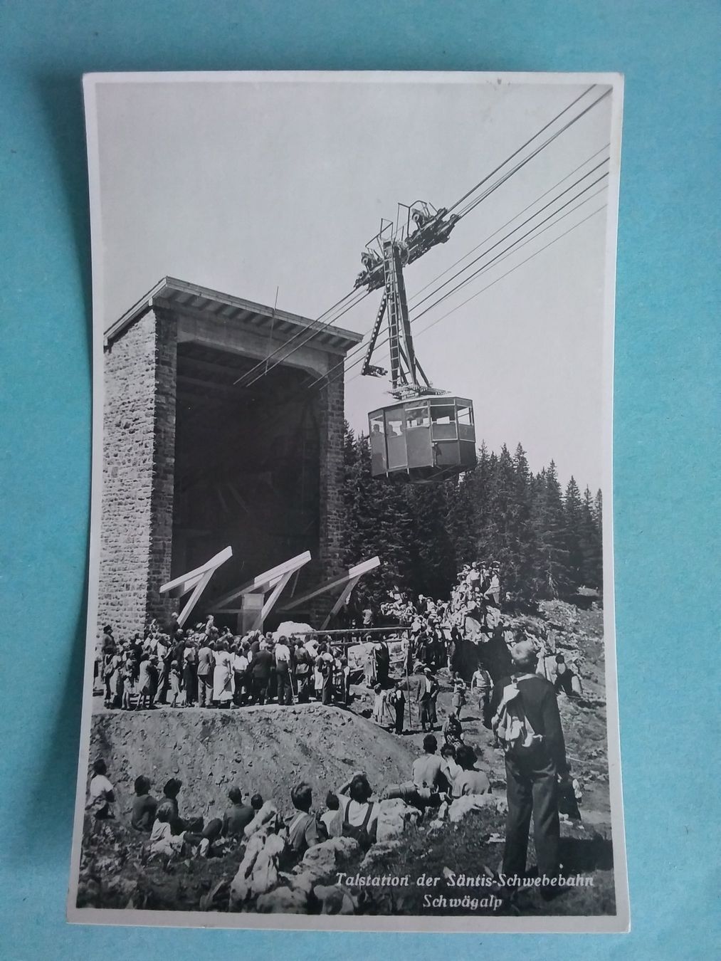 Cartoline postali: AR Schwägalp Säntis Schwebebahn Talstation – Usato da Appenzell venduto da lama19