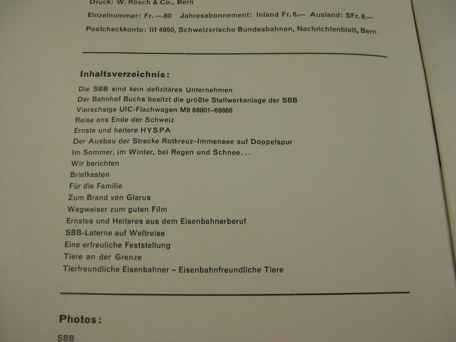 Revues & Magazines: SBB Nachrichtenblatt 7-1961 – D'occasion à Malters par Marosko 1