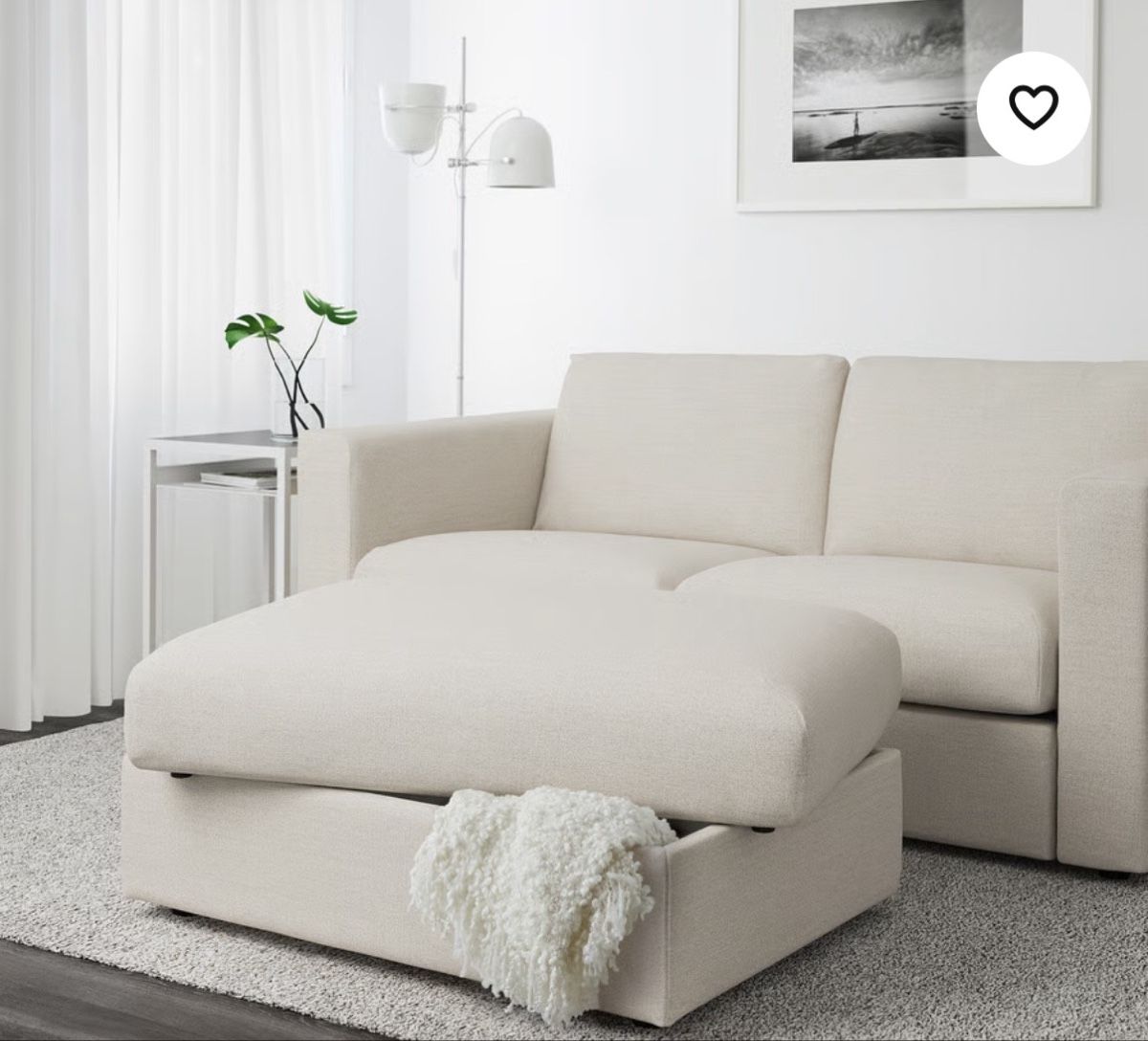 Ikea Hocker: Fabric stool with storage, light beige – Gebraucht aus Weggis von evi_fgs9 2
