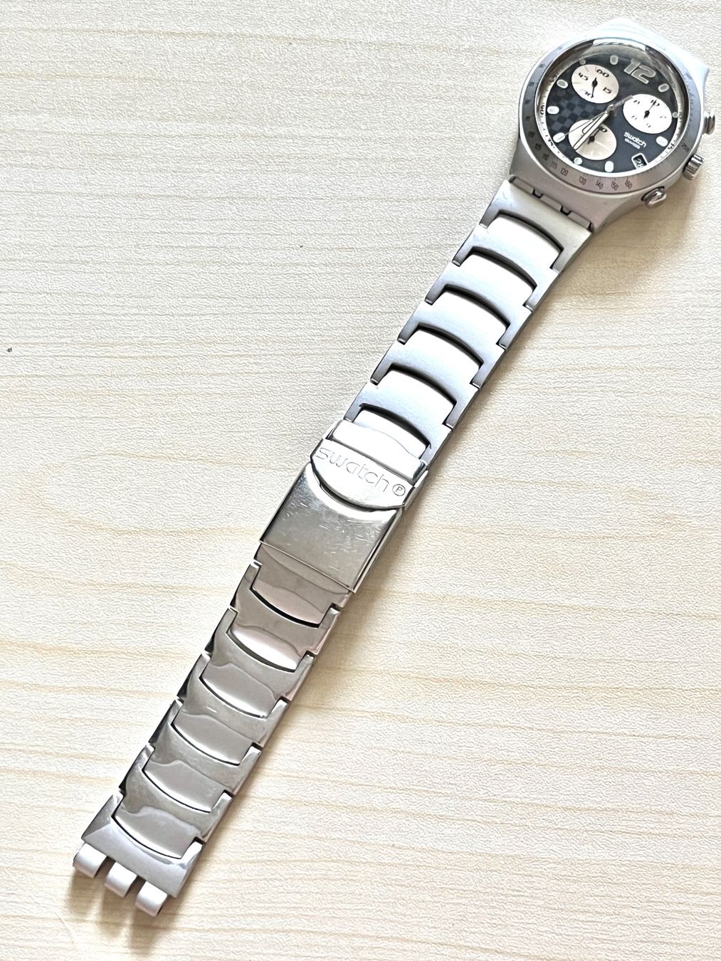 Swatch Orologi: Swatch Chronograph Uhr Alu Armband – Usato da Grenchen venduto da chththl 5