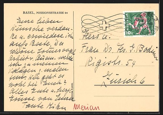 Cartoline postali: AK Basel, Villa, Missionsstrasse 24 – Usato da Berlin venduto da bartko-reher 1