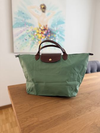 Longchamp Le Pliage Handtasche Gruen Damen Tasche guter Zust