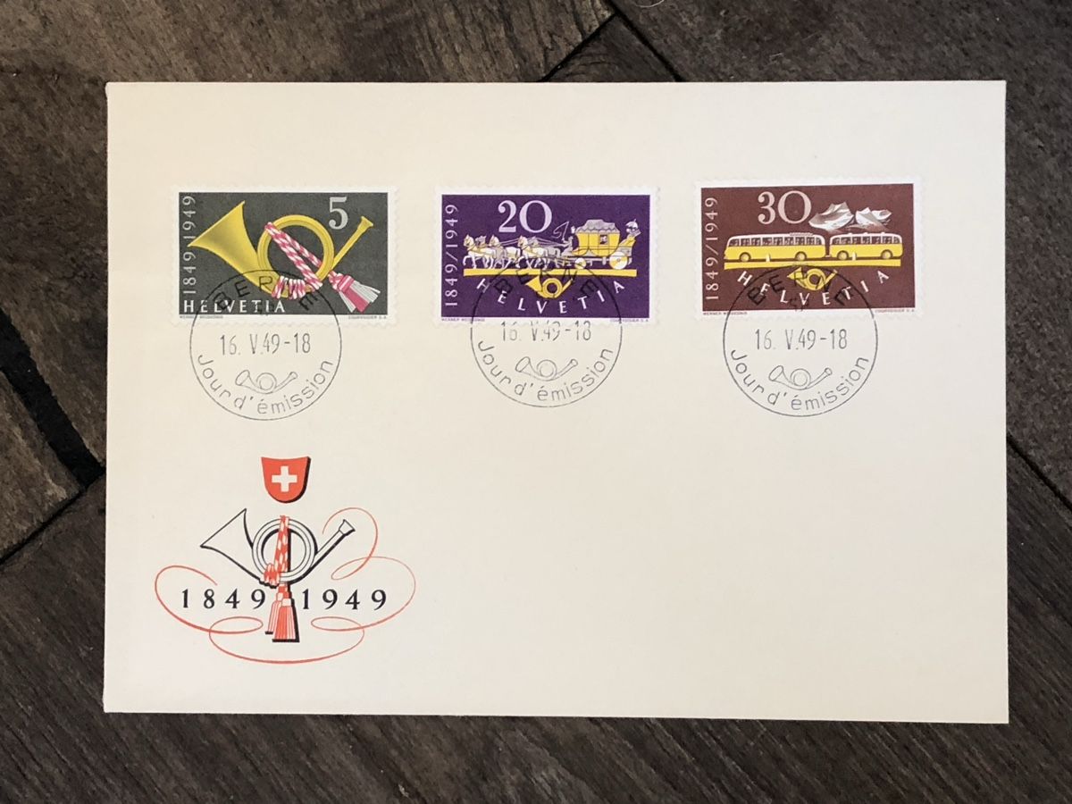 Tutti i francobolli: Perfektes TRIO in DE/FR/IT 16.5.1949 – Usato da Lufingen venduto da Rac0 2