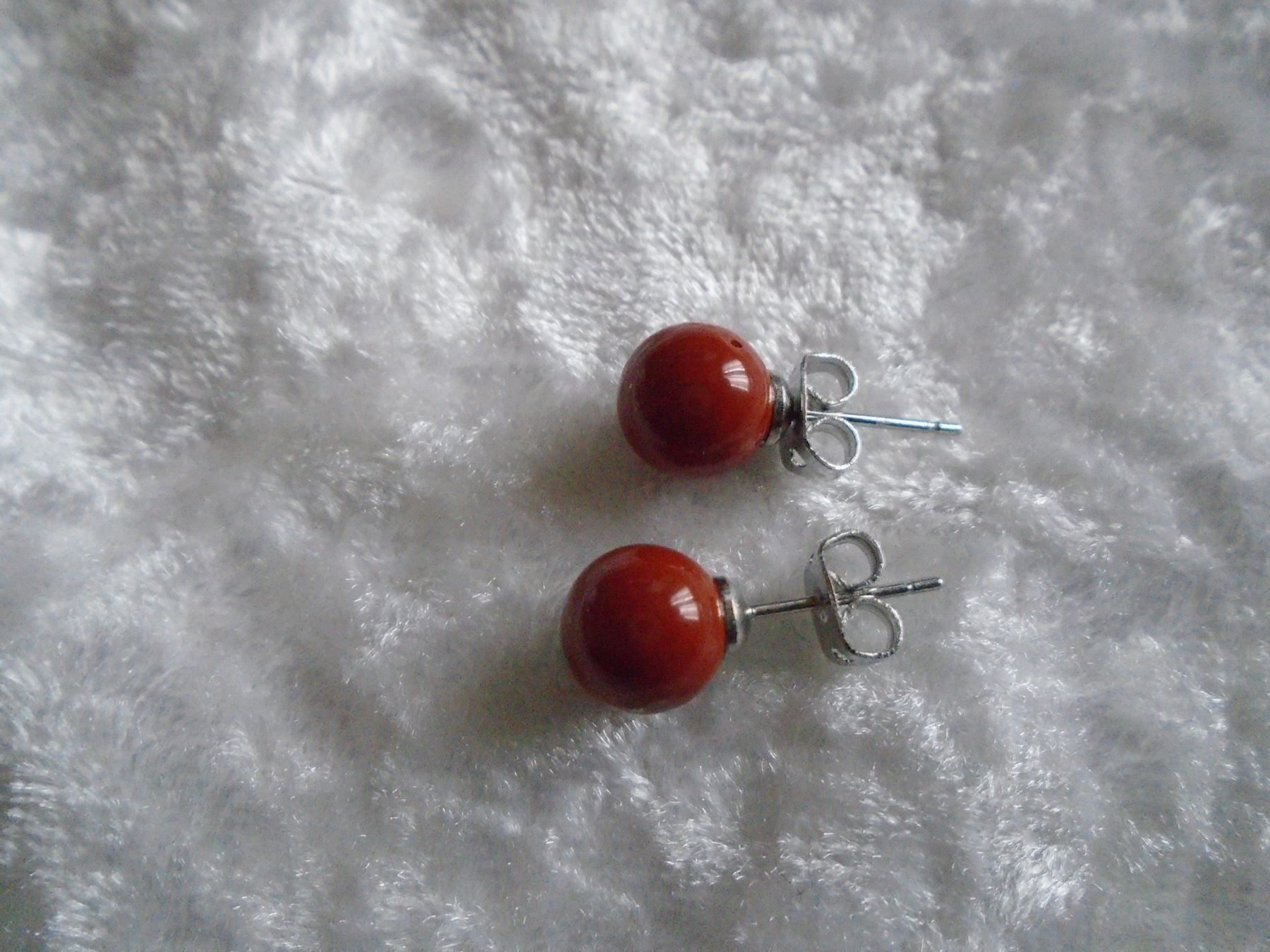 Orecchini pendenti & Orecchini a lobo: Ohrstecker mit Jaspis-rot versilbert – Nuovo (secondo la descrizione) da Biberist venduto da tl-schmuck
