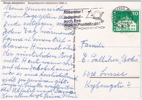 Cartoline postali: Davos - Bergrestaurant Jakobshorn – Usato da Binningen venduto da Mountainrider 1