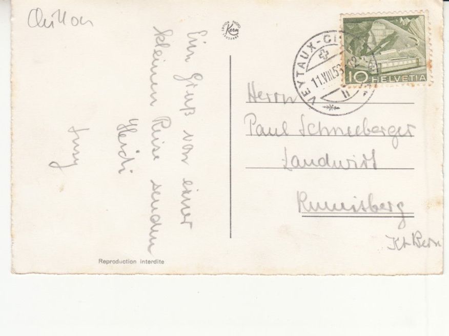 Cartoline postali: Chillon 1953 – Usato da Bürglen TG venduto da StampGraf 1