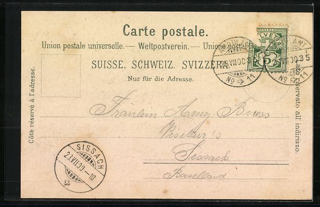 Ansichtskarten: Litho Solothurn, Einsiedelei bei Mondsch – Gebraucht aus Berlin von bartko-reher 1