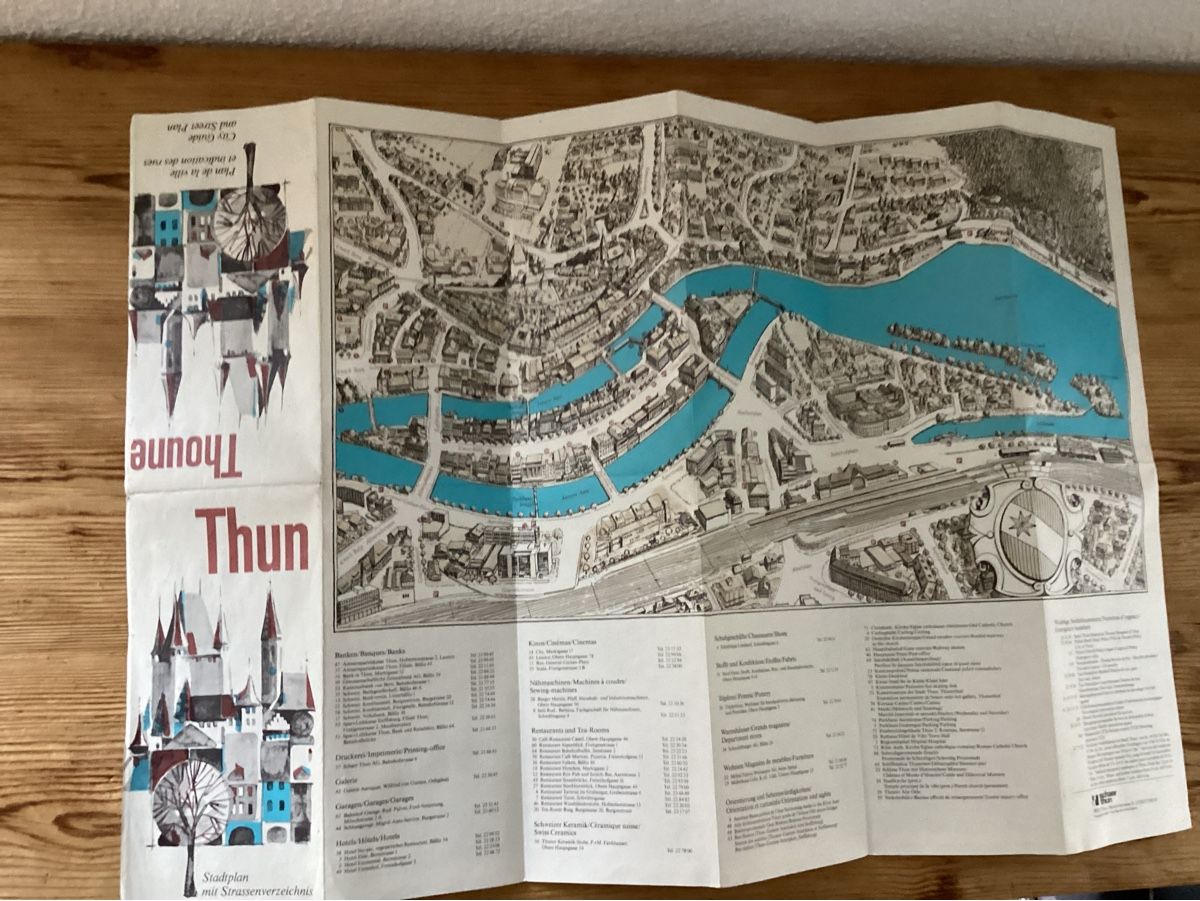 Cartine & Atlanti: Vintage Stadtplan Thun – Usato da Wassen UR venduto da SABDOM 2
