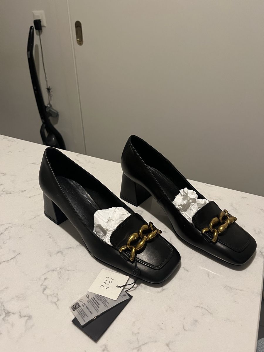 Massimo Dutti Scarpe da donna: Massimo Dutti Leather Block Heel Chain Loafers, EU 39 – Nuovo (secondo la descrizione) da Mies venduto da nic_yk5d 4