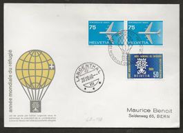 Ballon Schweiz 1960 Neuenburg Langenthal Sonderflug Luftpost