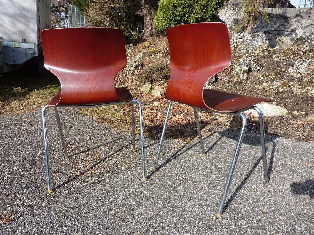 2 Stühle Stapelstühle Holzstühle stapelbar FLÖTOTTO PAGWOOD 2