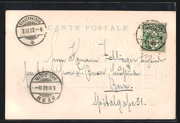 Cartoline postali: Litho Schaffhausen, Uferpartie mit Tell- – Usato da Berlin venduto da bartko-reher 1