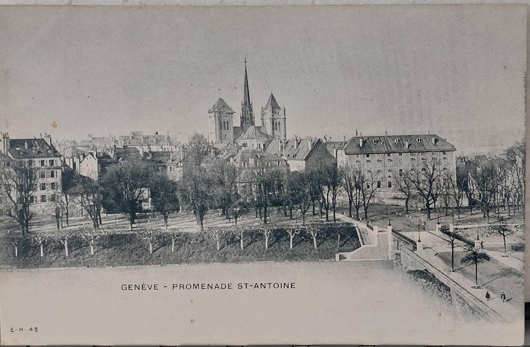 Cartoline postali: GENÈVE - Promenade St-Antoine – Usato da Delémont venduto da Domdom1