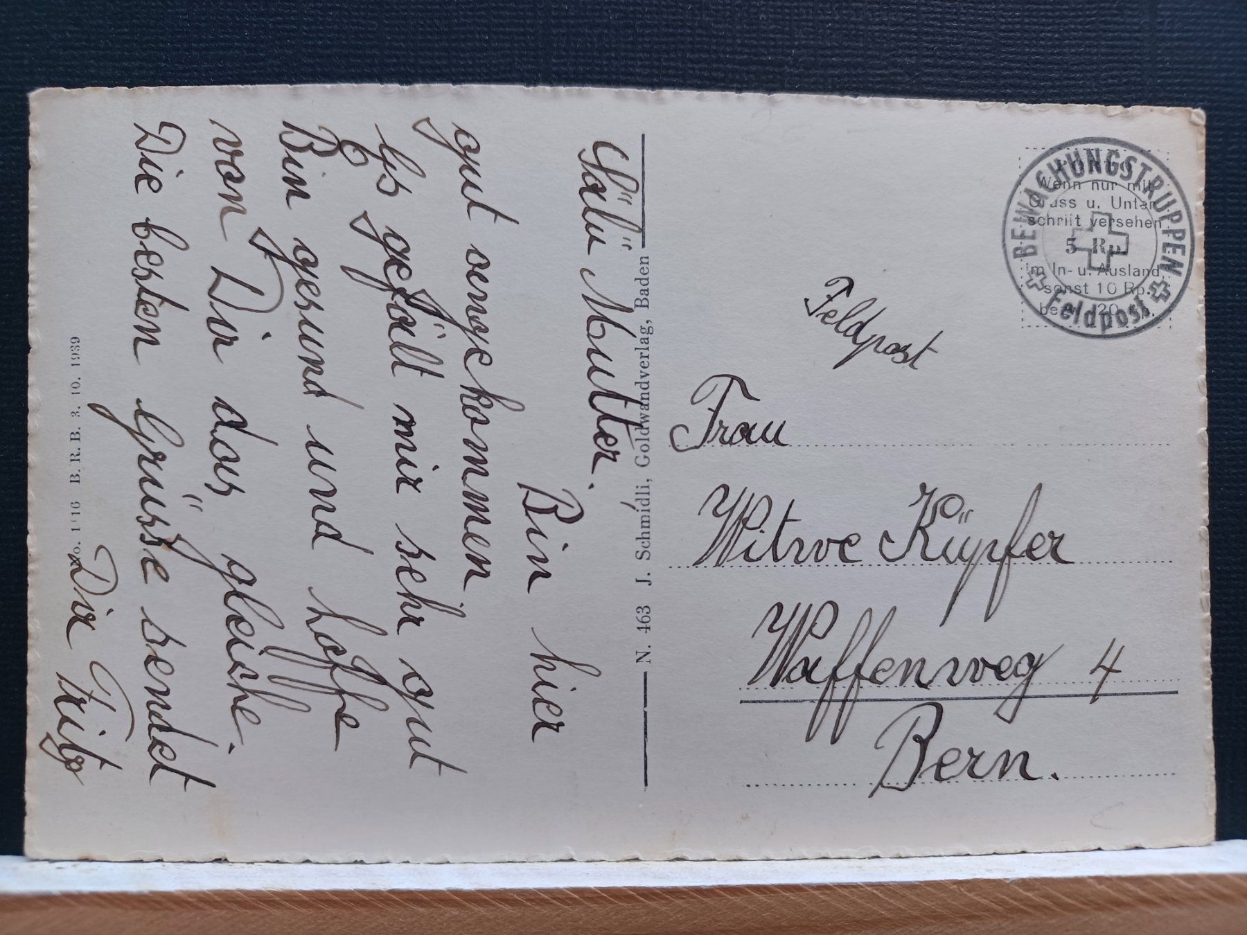 Cartoline postali: AG, Kinderheim Baden auf Hasenberg , ca.1939, Feldpost – Usato da Aarau Rohr venduto da mgvw 5