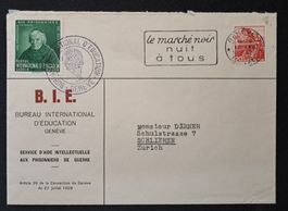 Vorläufer VII Bureau International d'Éducation auf Brief