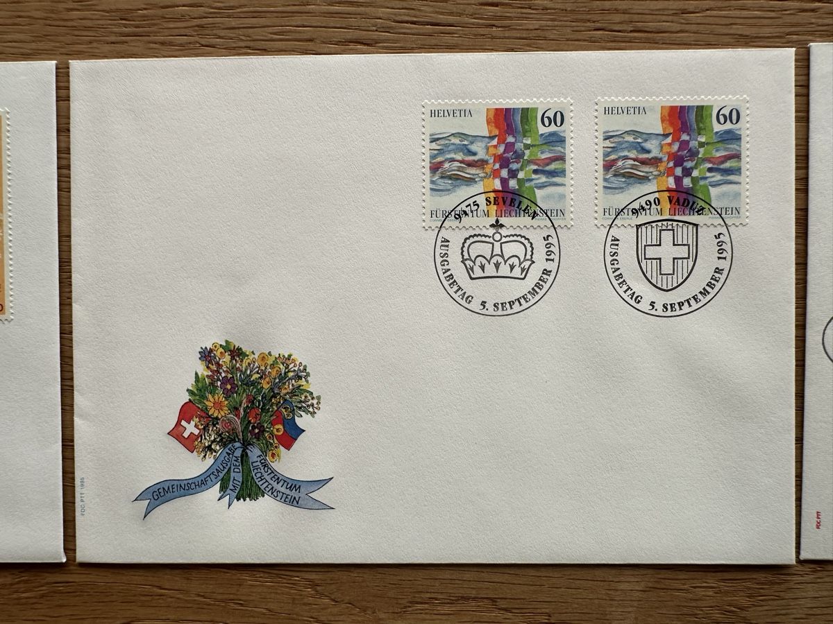 Alle Briefmarken: Schweiz - 3x Gemeinschaftsausgaben FDC  – Gebraucht aus Schmitten / FR von Samsara169 2