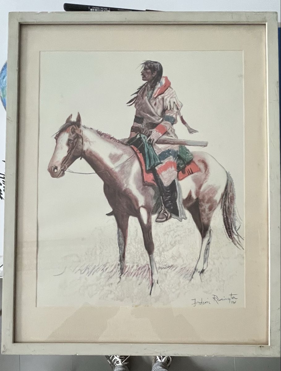 Grafiken & Lithographien: Original Frederic Remington Lithographie 1901, gerahmt. – Gebraucht aus Riehen von mcmal 1
