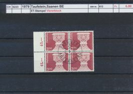 1979 "Taufstein - Saanen BE", Viererblock, ET - Stempel