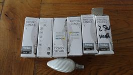 6 Glühbirnen 25 Watt/E27 matt weiss gedreht /neu ungebraucht