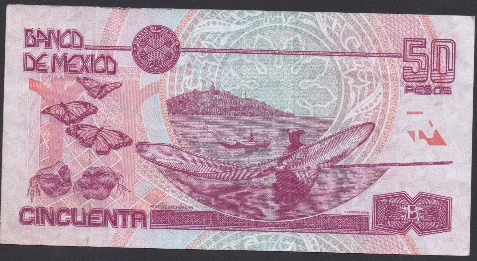 Banconote: Mexiko 50 Pesos 1998 – Usato da Brugg AG venduto da banknoten_muesli 1