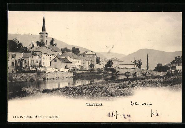 Cartoline postali: AK Travers, Vue Générale, 1901 – Usato da Berlin venduto da bartko-reher