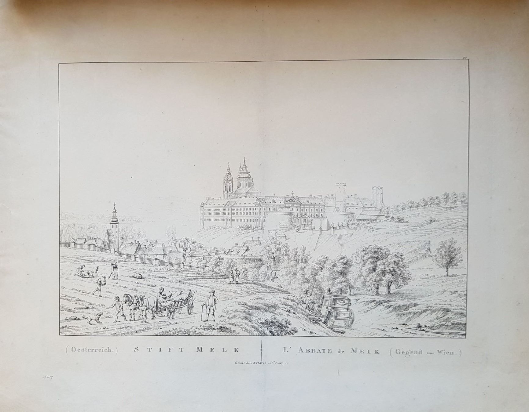 Dipinti: belle et grande gravure Abbaye de Melk – Usato da Lausanne venduto da leneko
