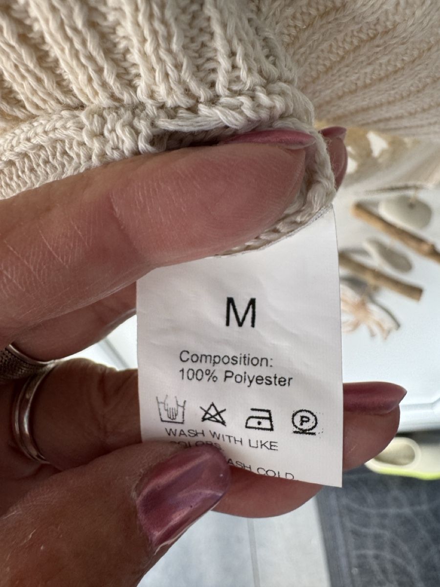 Gilet & Giacche senza maniche: Gilet beige ajouré léger, taille M – Usato da Lausanne venduto da Flomag 4