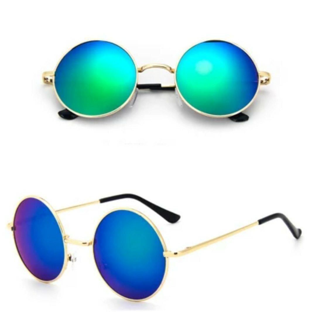 Brillen & Gläser: Runde Sonnenbrille grün / gold – Neu und originalverpackt aus Ettingen von flouleFM 1