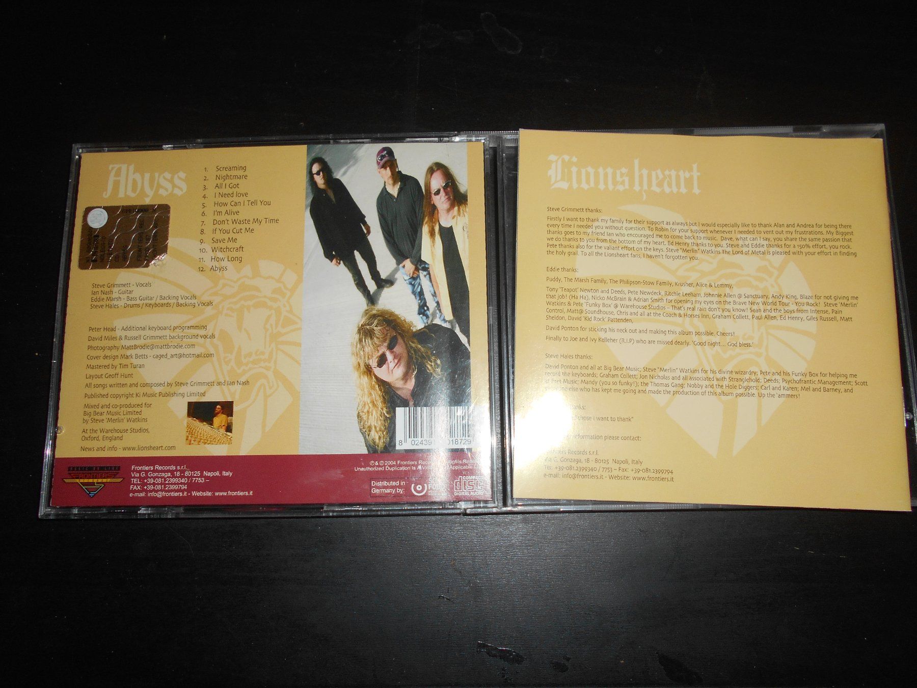 CDs: Lionsheart – Abyss / 2004 – Gebraucht aus Aarberg von witchhunter01 1