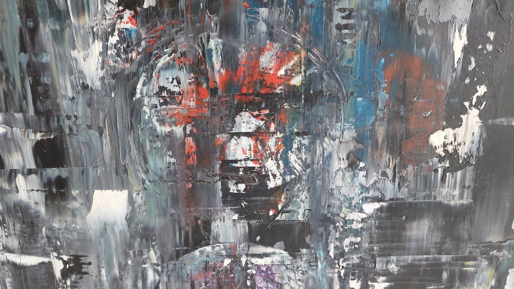 Gemälde: grosses Oelbild von Bruno A. Weber. Abstr.Kathedrale – Gebraucht aus Bollingen von Jan07 4