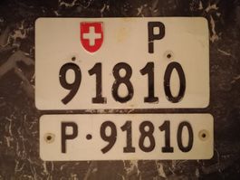 2x Nummernschild Post PTT 91810 ausrangiert