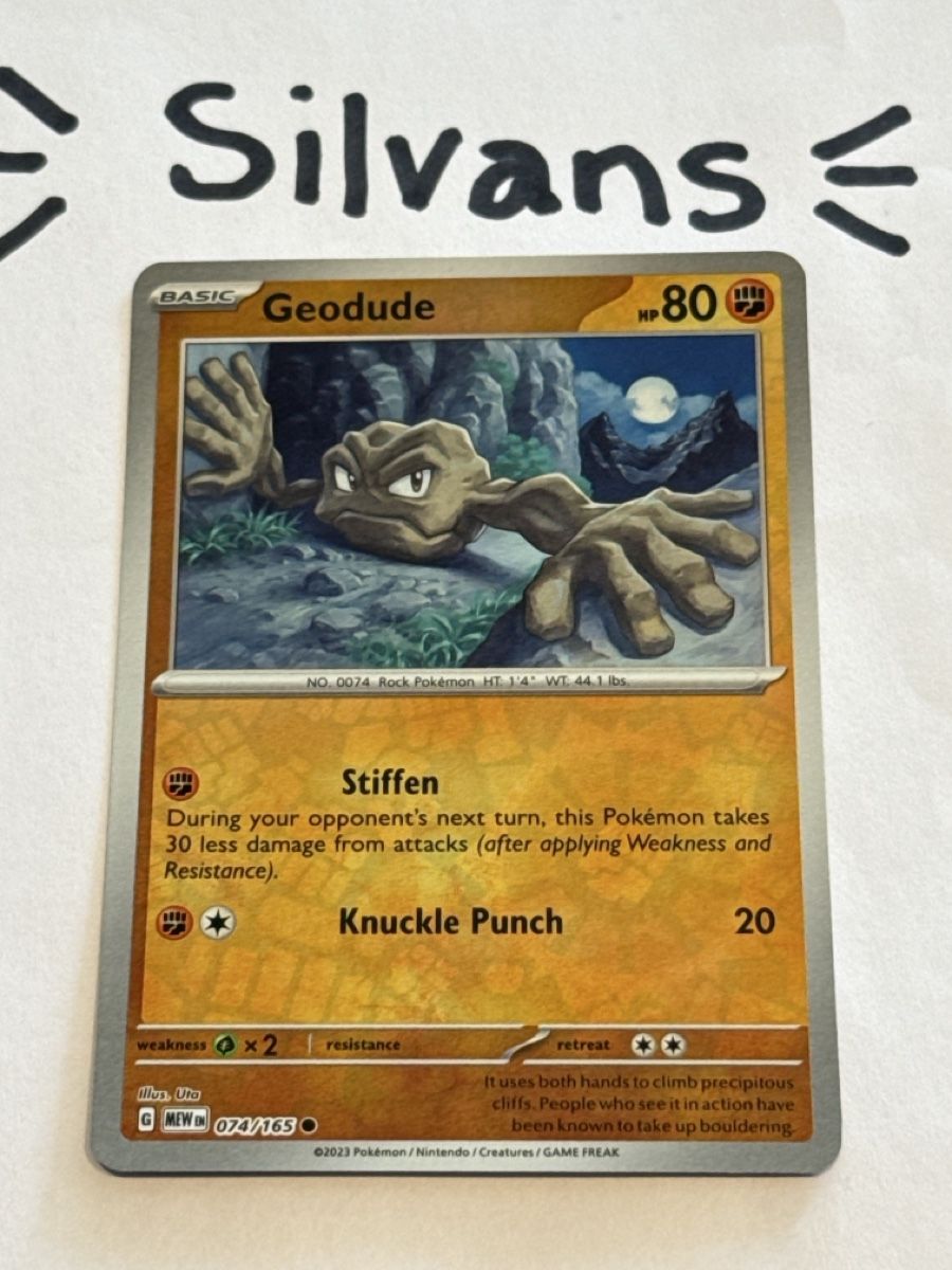 Pokémon Carte collezionabili: Geodude Reverse Holo MEW 074 Englisch – Nuovo (secondo la descrizione) da Wil SG venduto da Silvans