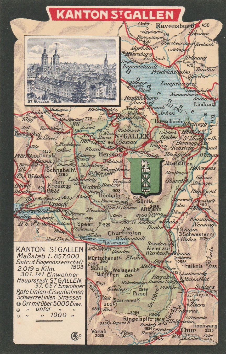 Cartoline postali: Kanton St. Gallen – Usato da Rorschacherberg venduto da fratovi2