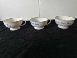Drei Kaffeetassen Langenthal 1958. Schützengesellschaft Zug