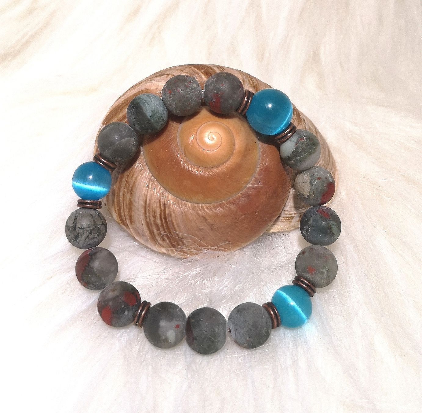 Bracciali & Braccialetti: Blutstein Armk. mit Glasperlen - Spendenaktion – Nuovo (secondo la descrizione) da Unterkulm venduto da Nachtigall 5
