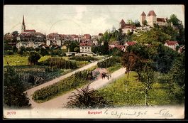 AK Burgdorf, Ortsansicht mit Schloss und Kirche