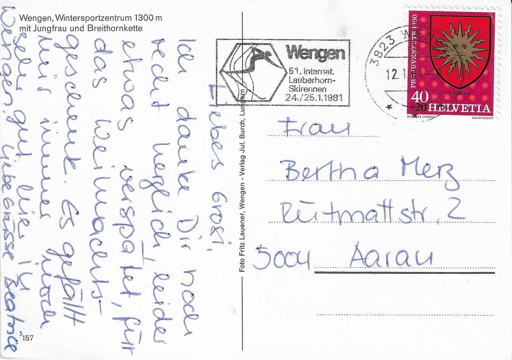 Cartoline postali: Wengen Wintersportzentrum BE – Usato da Rothrist venduto da Stranglehold 1
