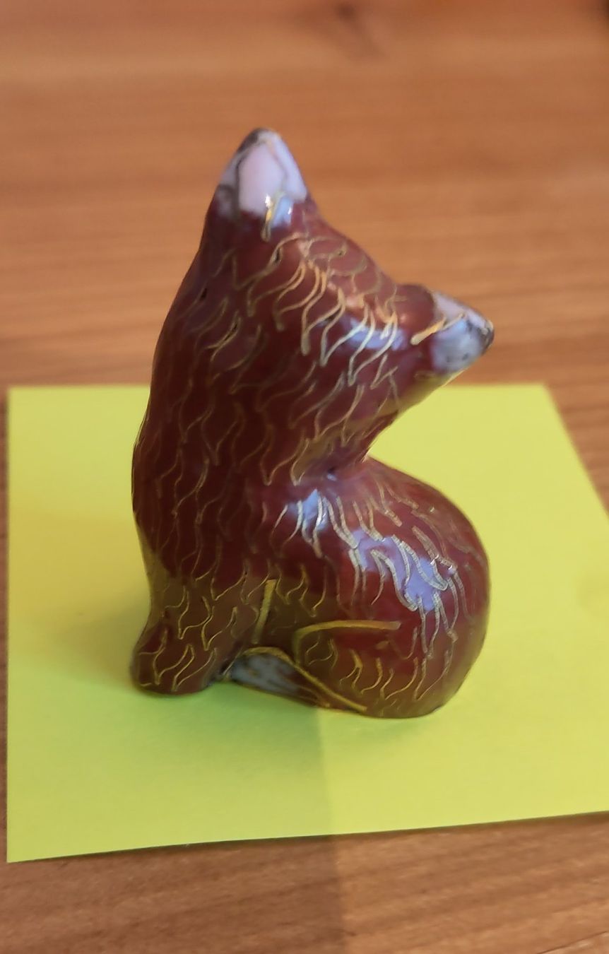Statuette: wunderschönes  kleines Cloisonne Email Kätzchen ca. 1950/60 – Usato da Veltheim AG venduto da Knopftruckli 1