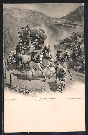 Cartes postales: Schweiz, Postkutsche der Gotthardpost au – D'occasion à Berlin par bartko-reher
