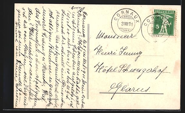 Cartoline postali: AK Neuchâtel, Port et Hotel des Postes – Usato da Berlin venduto da bartko-reher 1