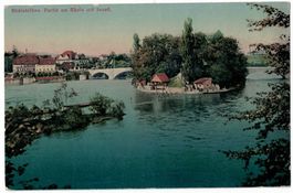 Rheinfelden, Partie am Rhein mit Inseli, geschätzt 1910