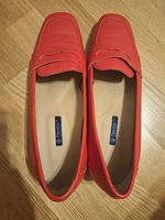 Leder Loafers, Rot, Made in Italy, Grösse 41