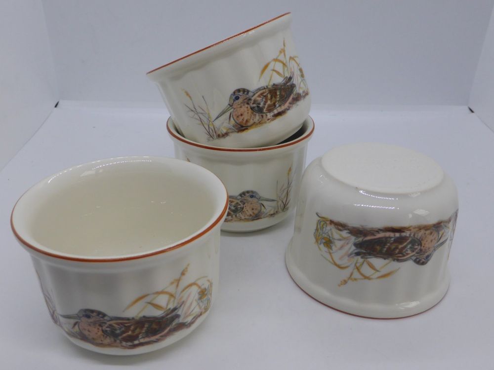 Lot De 4 Ramequins Céramique 9,5 Cm Avec Couvercles - Pour Tartes, Soufflés, Micro-ondes Et Four