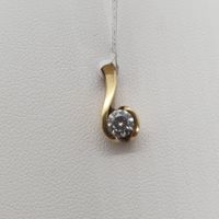Echt 18K Gold - Diamant Solitär Anhänger