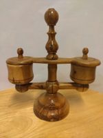 Support pour épices artisanal en bois tourné